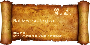 Matkovics Lujza névjegykártya